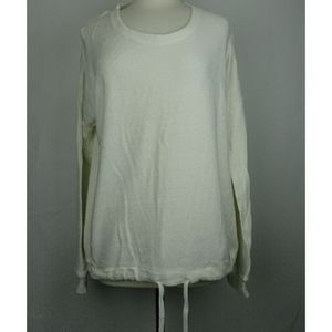 Tree dots pullover top drawstring waist crew Neck size L